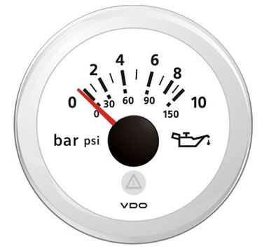 White Engine Oil Pressure gauges 10Bar